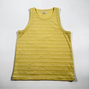 Madewell Women's Light Yellow Striped Tank Top‎ Size Large